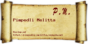 Pimpedli Melitta névjegykártya